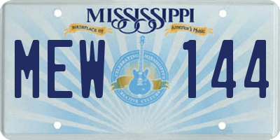 MS license plate MEW144