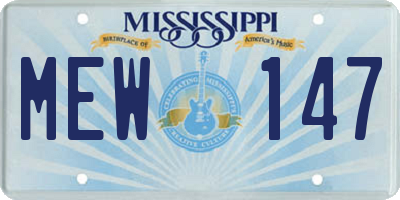 MS license plate MEW147