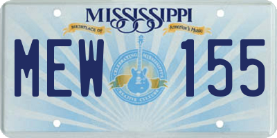 MS license plate MEW155