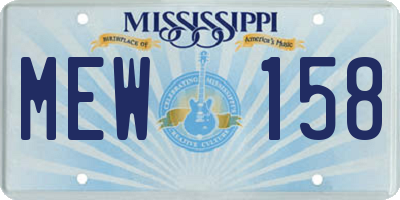 MS license plate MEW158