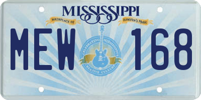 MS license plate MEW168