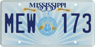 MS license plate MEW173