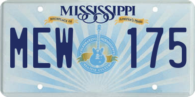 MS license plate MEW175