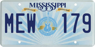 MS license plate MEW179