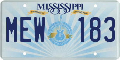 MS license plate MEW183