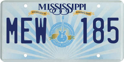 MS license plate MEW185