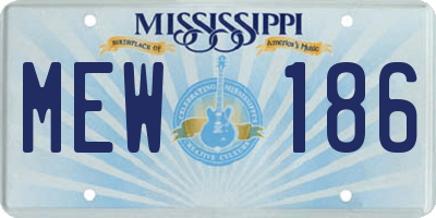 MS license plate MEW186