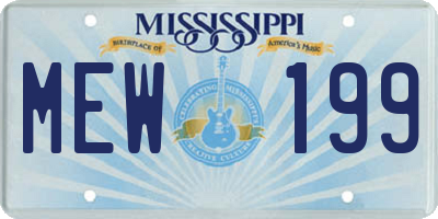 MS license plate MEW199