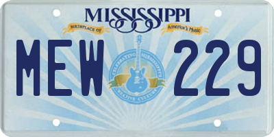 MS license plate MEW229