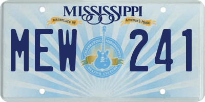 MS license plate MEW241