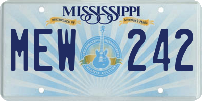 MS license plate MEW242