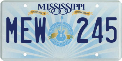 MS license plate MEW245
