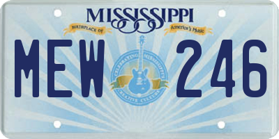 MS license plate MEW246