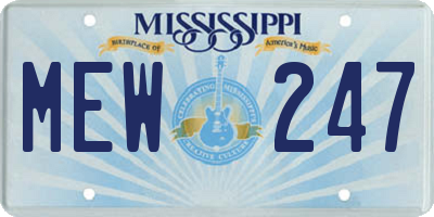 MS license plate MEW247