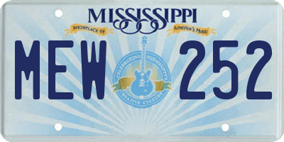 MS license plate MEW252