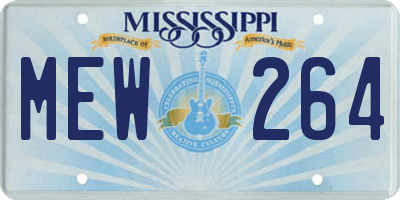 MS license plate MEW264