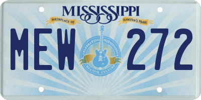 MS license plate MEW272