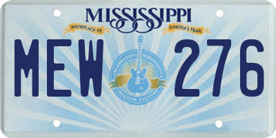 MS license plate MEW276