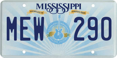 MS license plate MEW290