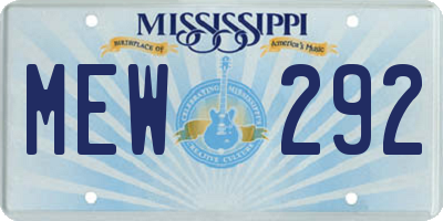 MS license plate MEW292