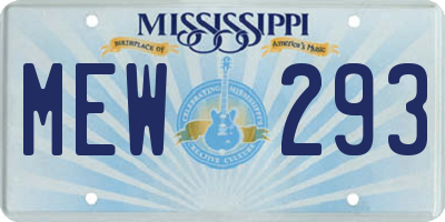 MS license plate MEW293