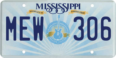 MS license plate MEW306