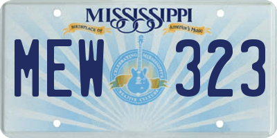 MS license plate MEW323
