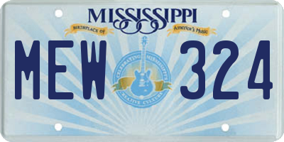 MS license plate MEW324