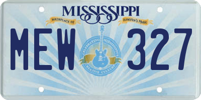 MS license plate MEW327