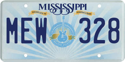 MS license plate MEW328