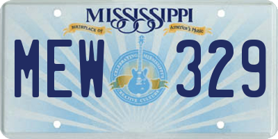 MS license plate MEW329
