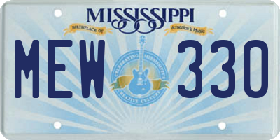 MS license plate MEW330