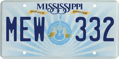 MS license plate MEW332