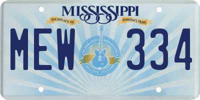 MS license plate MEW334