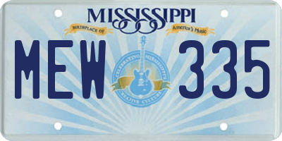 MS license plate MEW335