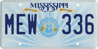 MS license plate MEW336