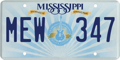 MS license plate MEW347