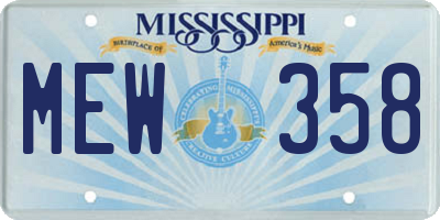 MS license plate MEW358