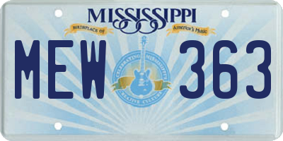 MS license plate MEW363