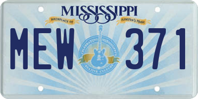 MS license plate MEW371