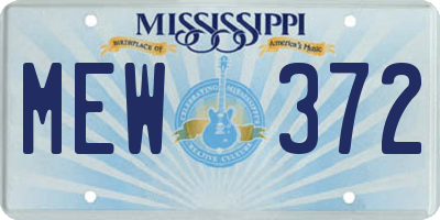 MS license plate MEW372