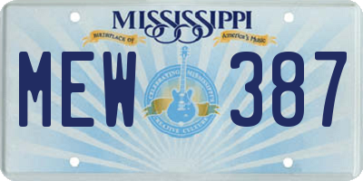 MS license plate MEW387