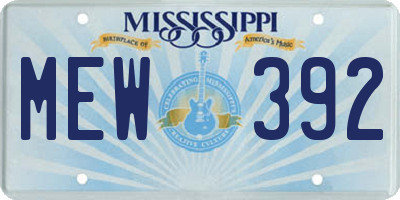 MS license plate MEW392