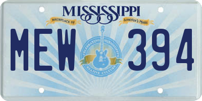 MS license plate MEW394