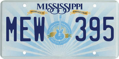 MS license plate MEW395