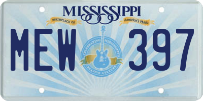 MS license plate MEW397