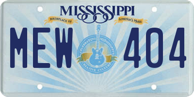MS license plate MEW404