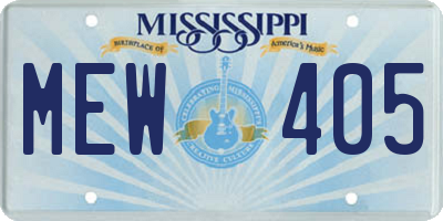 MS license plate MEW405