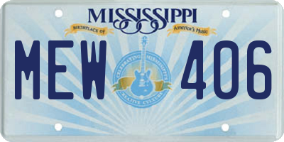 MS license plate MEW406