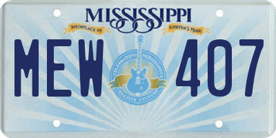 MS license plate MEW407